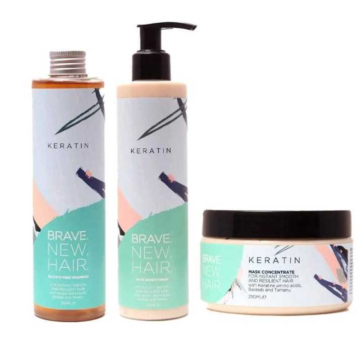 3-pack Brave. New. Hair. Keratin Schampoo + Conditioner + Mask i gruppen HELSE OG SKJØNNHET / Hår & styling / Hårpleie / Sjampo hos TP E-commerce Nordic AB (C13894)