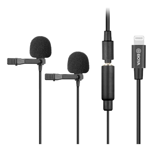 BOYA Dual-microphone for iOS device i gruppen Elektronikk / Lyd & Bilde / Håndholdte mikrofoner hos TP E-commerce Nordic AB (C13943)