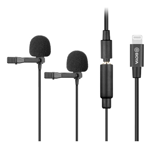 BOYA Dobbel mikrofon for iOS-enheter i gruppen Elektronikk / Lyd & Bilde / Håndholdte mikrofoner hos TP E-commerce Nordic AB (C13943)
