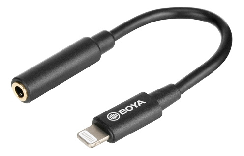 BOYA BY-K3 3,5 mm TRRS hunn til hann Lightning-adapter, 0,2 m, svart i gruppen SMARTTELEFON & NETTBRETT / Ladere og Kabler / Adaptere hos TP E-commerce Nordic AB (C13952)
