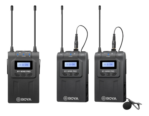 BOYA BY-WM8 Pro-K2 UHF tokanals trådløst mikrofonsystem med to kanaler i gruppen Elektronikk / Lyd & Bilde / Håndholdte mikrofoner hos TP E-commerce Nordic AB (C13954)