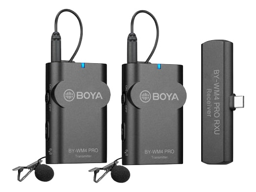 BOYA Mikrofon BY-WM4 Pro K6 Lavalier x2 Trådløs USB-C i gruppen Elektronikk / Lyd & Bilde / Håndholdte mikrofoner hos TP E-commerce Nordic AB (C13968)