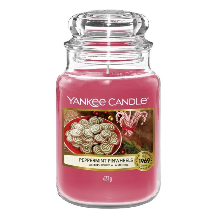 Yankee Candle Classic Large Jar Peppermint Pinwheels 623g i gruppen HELSE OG SKJØNNHET / Duft og parfyme / Andre dufter / Duftlys hos TP E-commerce Nordic AB (C14060)