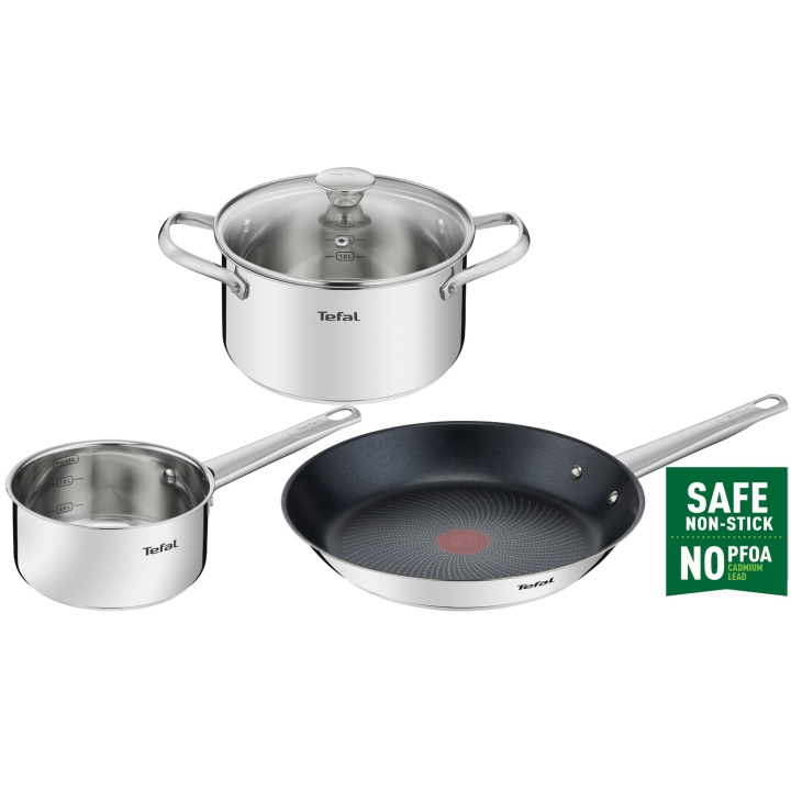 Tefal Cook eat Set 4 delar rostfritt i gruppen HJEM, HUS OG HAGE / Kjøkkenutstyr / Gryter og kjeler hos TP E-commerce Nordic AB (C14064)