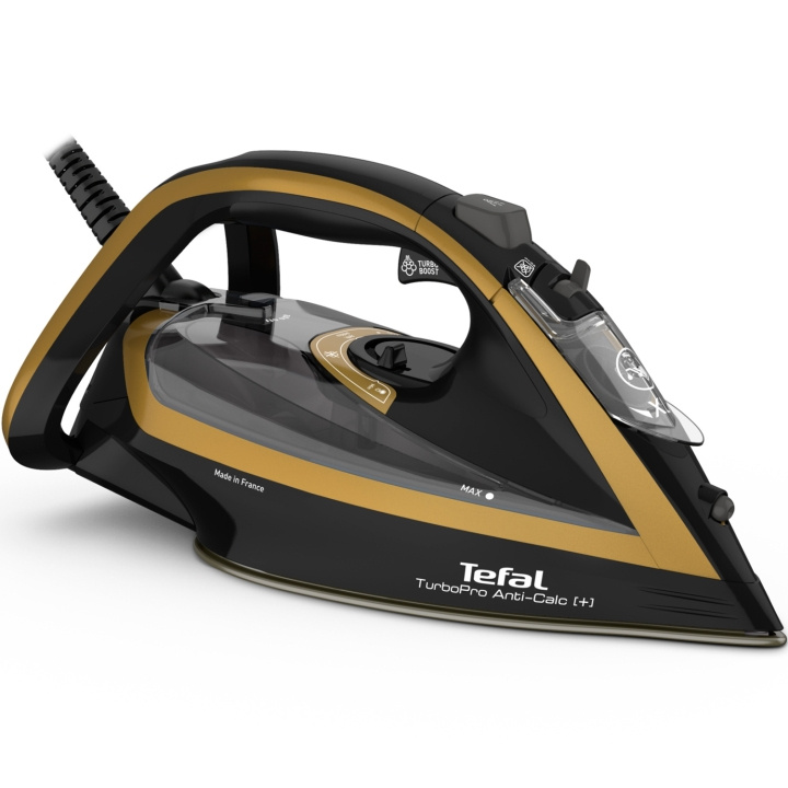 Tefal Dampstrykejern Turbo Pro Anti-Calc+ FV5696E1 i gruppen HJEM, HUS OG HAGE / Omsorg for klær (Finns inte riktigt något norskt ord för detta...) / Strykejern hos TP E-commerce Nordic AB (C14076)