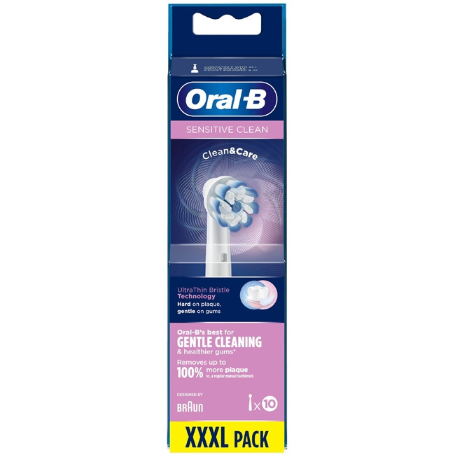 Oral B Børstehode Sensitive Clean & Care 10 stk i gruppen HELSE OG SKJØNNHET / Munnpleie / Elektriske tannbørster tilbehør hos TP E-commerce Nordic AB (C14126)