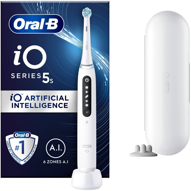 Oral B Eltandborste iO5s Quite White i gruppen HELSE OG SKJØNNHET / Munnpleie / Elektriske tannbørster tilbehør hos TP E-commerce Nordic AB (C14131)