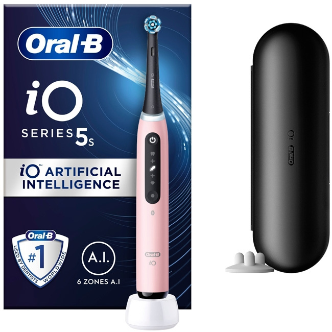 Oral B Eltandborste iO5s Blush Pink i gruppen HELSE OG SKJØNNHET / Munnpleie / Elektriske tannbørster hos TP E-commerce Nordic AB (C14132)