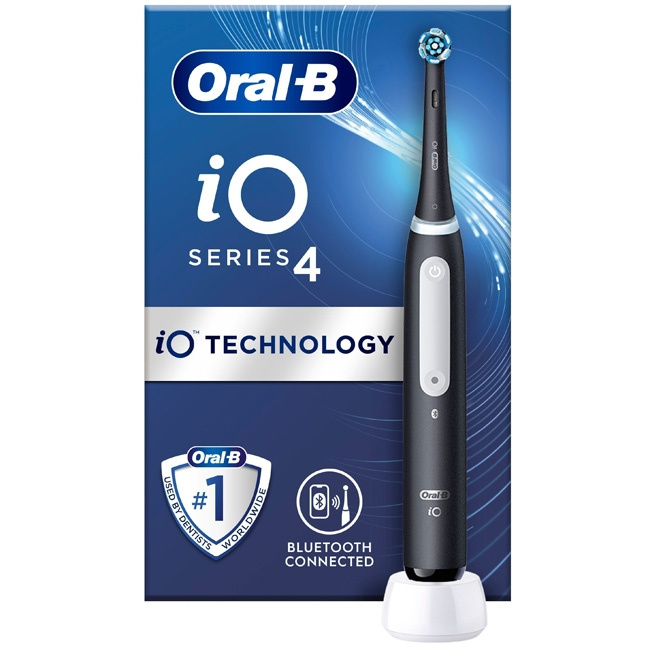 Oral B Elektrisk tannbørste iO4 Matt Black uten TC i gruppen HELSE OG SKJØNNHET / Munnpleie / Elektriske tannbørster hos TP E-commerce Nordic AB (C14143)
