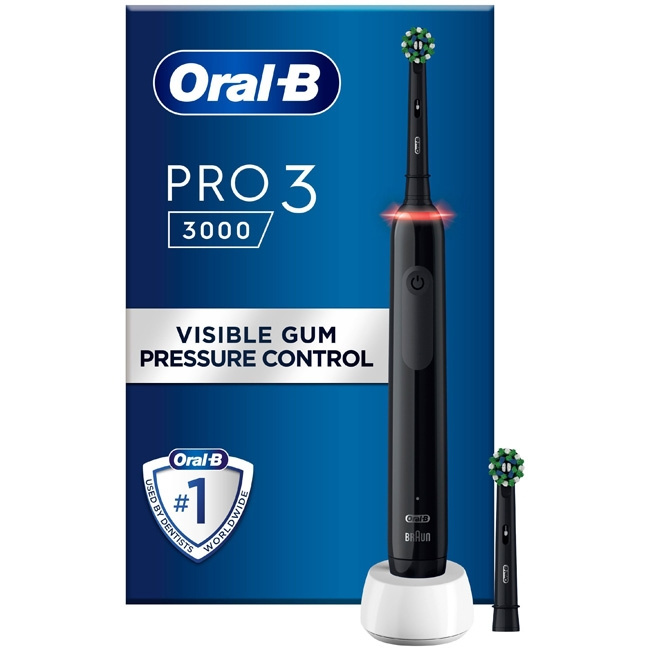 Oral B Elektrisk Tannbørste Pro 3 3000 CA Black Edition i gruppen HELSE OG SKJØNNHET / Munnpleie / Elektriske tannbørster hos TP E-commerce Nordic AB (C14156)