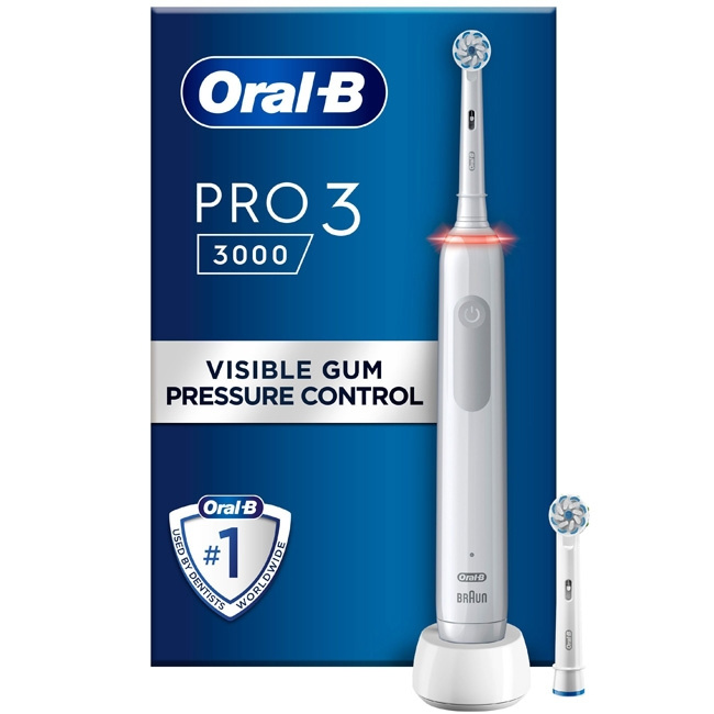Oral B Elektrisk tannbørste Pro3 3000 White Sensi i gruppen HELSE OG SKJØNNHET / Munnpleie / Elektriske tannbørster hos TP E-commerce Nordic AB (C14163)