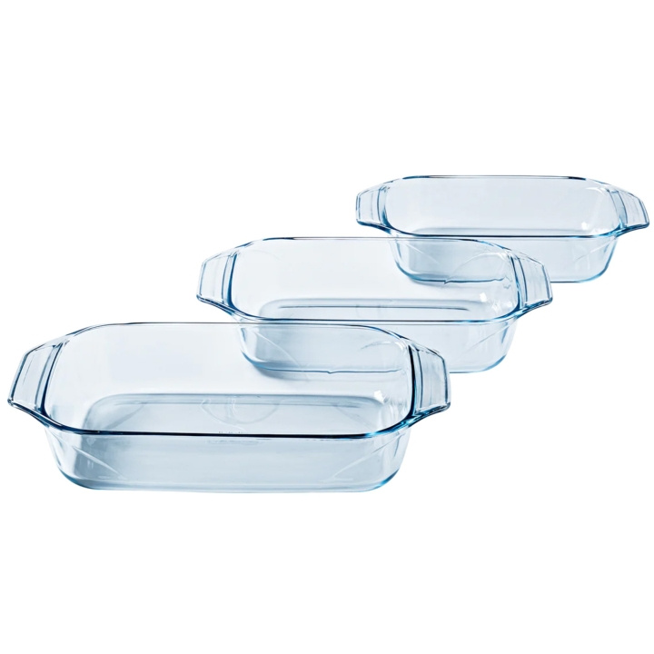 Pyrex Rect. Glassform - 3,8L 2,9L 1,4L 3sett i gruppen HJEM, HUS OG HAGE / Kjøkkenutstyr / Ildfaste former hos TP E-commerce Nordic AB (C14174)