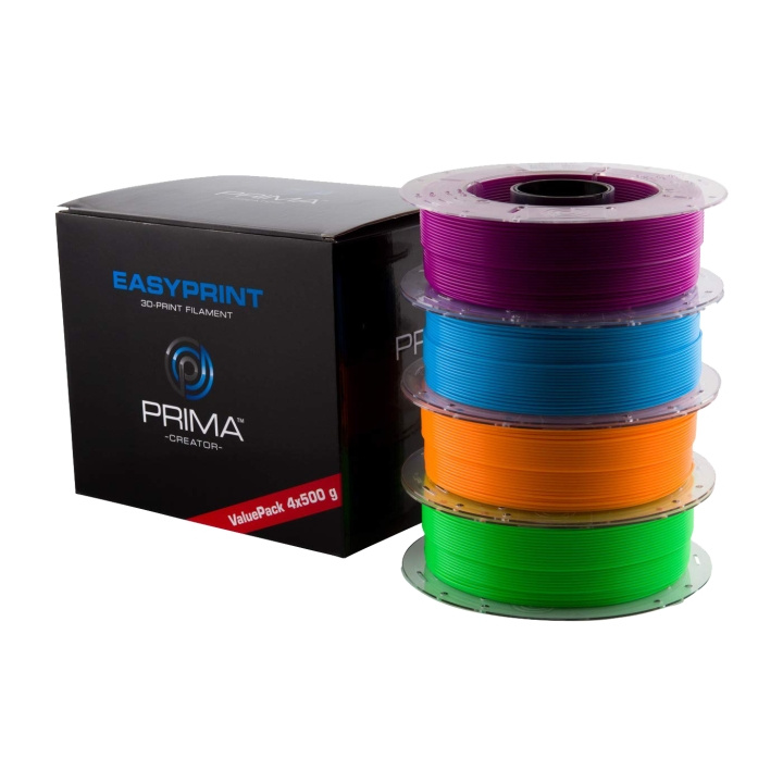 Prima PrimeCreator EasyPrint Neon PLA 3DPrinter Filament 4x 500 g i gruppen Datautstyr / Skrivere og tilbehør / Skrivere / 3D-skrivere og tilbehør / Tillbehör hos TP E-commerce Nordic AB (C14249)