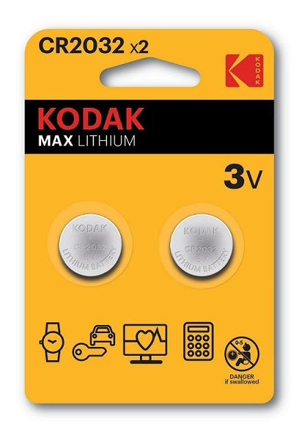 Kodak Max litium CR2032-batteri (2-pakning) i gruppen Elektronikk / Batterier & Ladere / Batterier / knappcelle hos TP E-commerce Nordic AB (C14520)