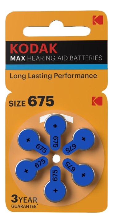 Kodak hearing aid P675 battery (6 pack) i gruppen Elektronikk / Batterier & Ladere / Batterier / Høreapparatbatterier hos TP E-commerce Nordic AB (C14525)