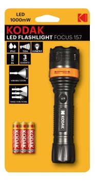 Kodak LED Focus 157 inkl. 3xAAA i gruppen SPORT, FRITID & HOBBY / Lommelykter og hodelykter / Lommelykter hos TP E-commerce Nordic AB (C14622)