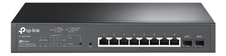 TP-Link JetStream™ 10-Port Gigabit Smart Switch with 8-Port PoE+ i gruppen Datautstyr / Nettverk / Switcher / 10/100/1000Mbps hos TP E-commerce Nordic AB (C14704)