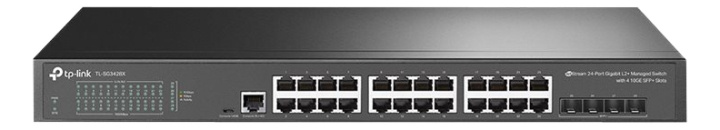 TP-Link JetStream™ 24-Port Gigabit L2+ Managed Switch with 4 10GE SFP+ i gruppen Datautstyr / Nettverk / Switcher / 10/100/1000Mbps hos TP E-commerce Nordic AB (C14707)