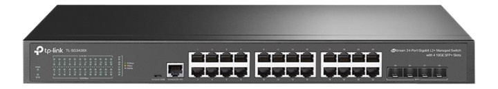 tplink JetStream™ 24-porters Gigabit L2+-administrert svitsj med 4 10GE SFP+ i gruppen Datautstyr / Nettverk / Switcher hos TP E-commerce Nordic AB (C14707)