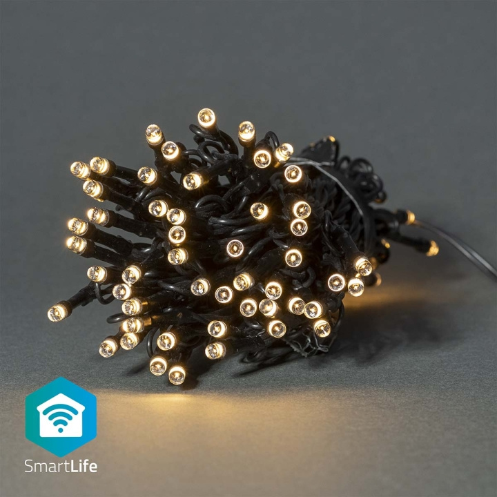 Nedis SmartLife Julelys | Streng | Wi-Fi | Varm Hvit | 50 LED\'s | 5.00 m | Android™ / IOS i gruppen HJEM, HUS OG HAGE / Smarthus / Smart belysning hos TP E-commerce Nordic AB (C14818)