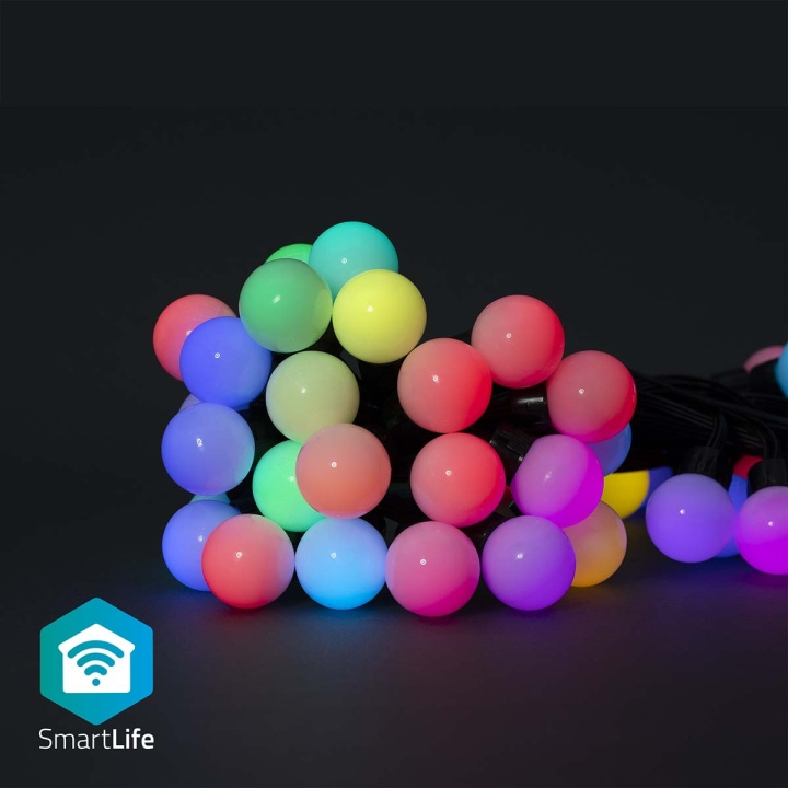 Nedis SmartLife Dekorative Lys | Party Lights | Wi-Fi | RGB | 48 LED\'s | 10.8 m | Android™ / IOS | Pære diameter: 30 mm i gruppen HJEM, HUS OG HAGE / Smarthus / Smart belysning hos TP E-commerce Nordic AB (C14830)