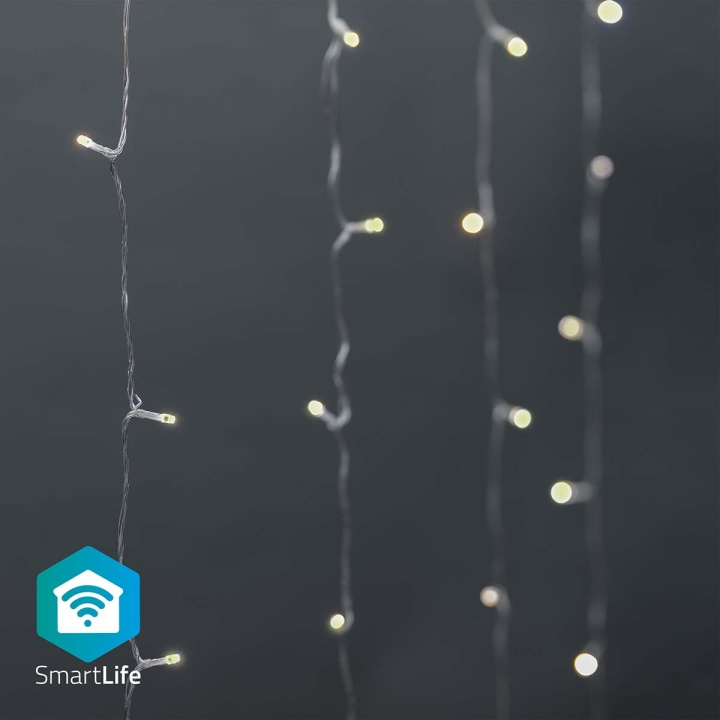 Nedis SmartLife Julelys | Gardin | Wi-Fi | Varm til avkjølt hvitt | 200 LED\'s | 3 m | Android™ / IOS i gruppen HJEM, HUS OG HAGE / Smarthus / Smart belysning hos TP E-commerce Nordic AB (C14841)