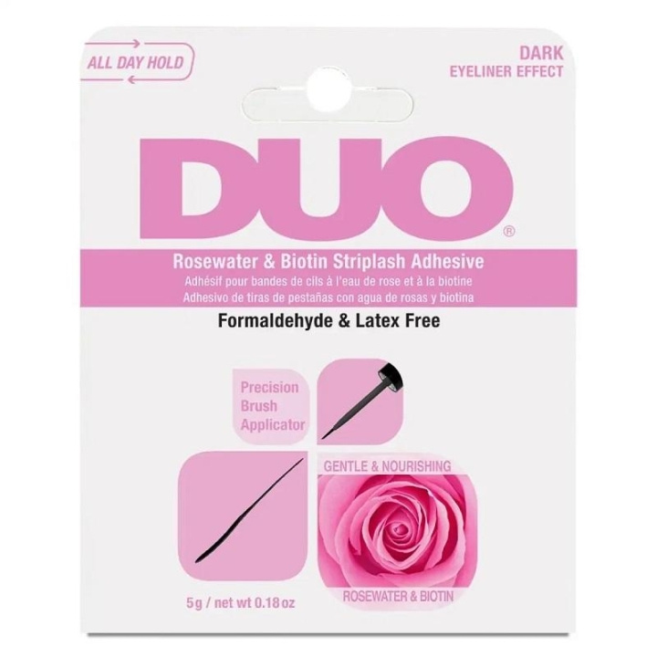 Ardell DUO Rosewater & Biotin Striplash Adhesive - Dark 5 g i gruppen HELSE OG SKJØNNHET / Makeup / Øyne og øyebryn / Løsvipper hos TP E-commerce Nordic AB (C14864)