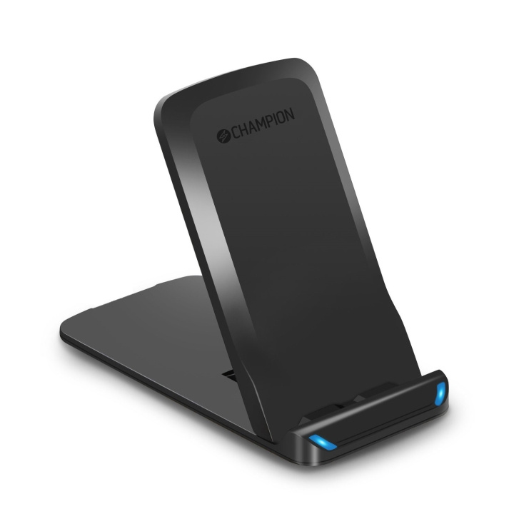 Champion Trådløs lader 10W QI stående svart i gruppen SMARTTELEFON & NETTBRETT / Ladere og Kabler / Trådløs lader QI hos TP E-commerce Nordic AB (C15120)