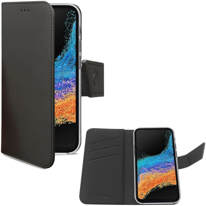 Celly Lommebokveske Galaxy Xcover6 Pro Svart i gruppen SMARTTELEFON & NETTBRETT / Mobilbeskyttelse / Samsung hos TP E-commerce Nordic AB (C15152)