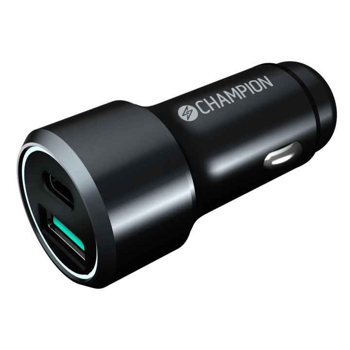 Champion Billader 43 W 2-port QC/PD svart i gruppen SMARTTELEFON & NETTBRETT / Ladere og Kabler / Billader / Billader USB hos TP E-commerce Nordic AB (C15246)