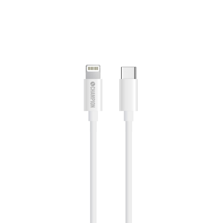 Champion USB-C til Lightning-kabel 1 m hvit i gruppen SMARTTELEFON & NETTBRETT / Ladere og Kabler / Kabler / Kabler Lightning hos TP E-commerce Nordic AB (C15249)