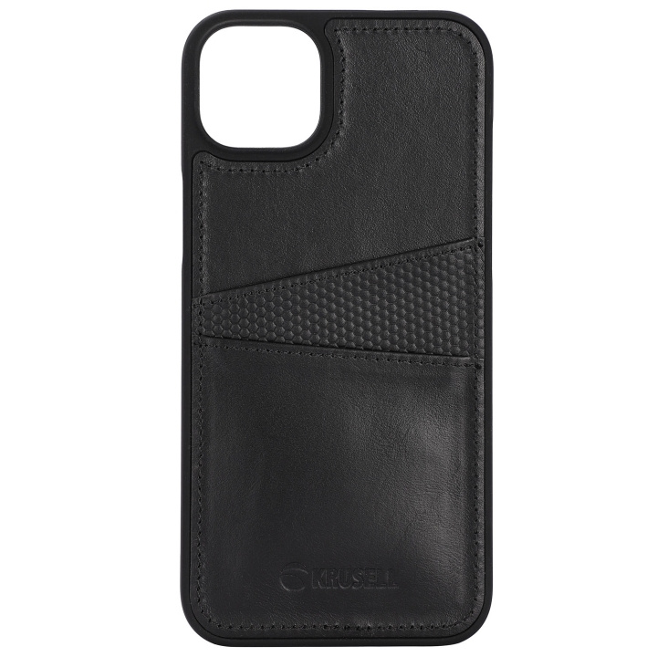 Krusell Leather CardCover iPhone 14 Plus Svart i gruppen SMARTTELEFON & NETTBRETT / Mobilbeskyttelse / Apple / iPhone 14 hos TP E-commerce Nordic AB (C15383)