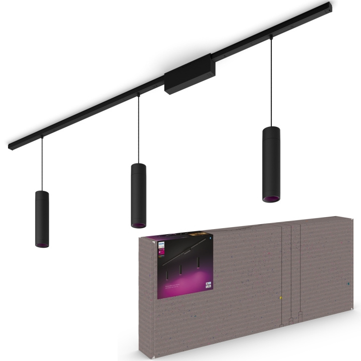 Philips Hue Perifo Rett taksokkel-sett 3 pendellamper Svart i gruppen HJEM, HUS OG HAGE / Smarthus / Smart belysning hos TP E-commerce Nordic AB (C15437)