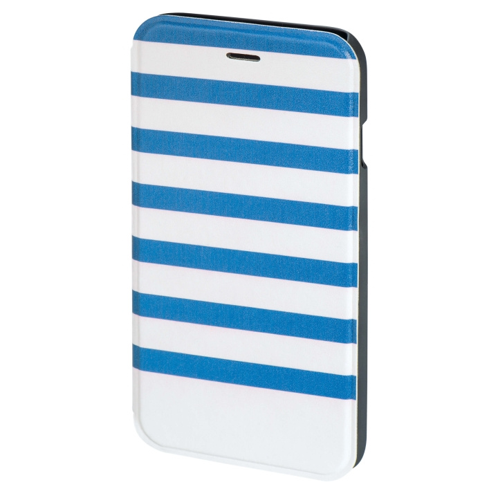 Hama Plånboksväska DesignLine iPhone6/6S Stripe Blå/Vit i gruppen SMARTTELEFON & NETTBRETT / Mobilbeskyttelse / Apple / iPhone 6/6S hos TP E-commerce Nordic AB (C15487)