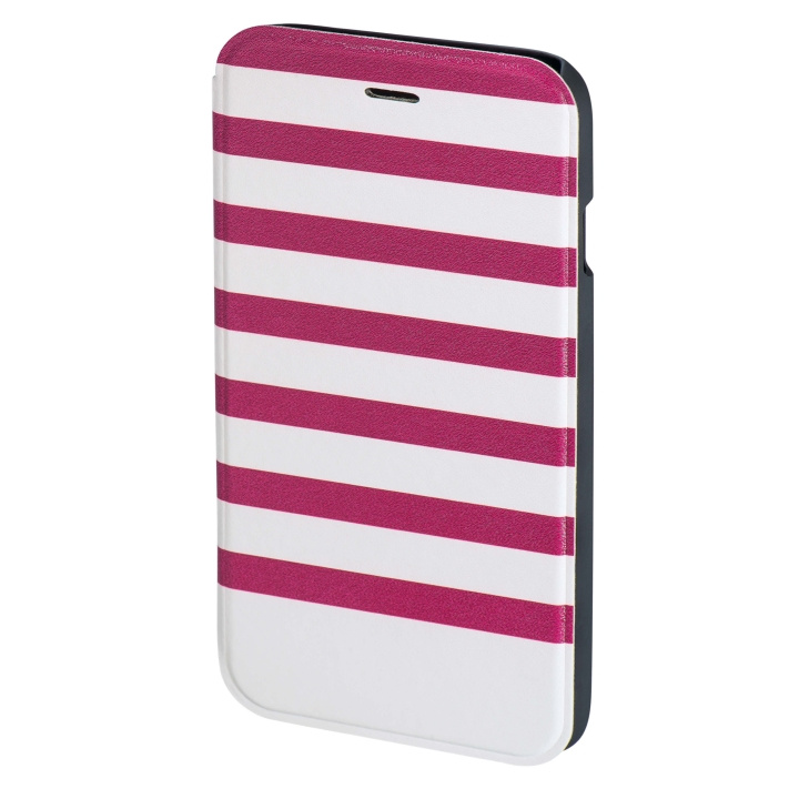 Hama Plånboksväska DesignLine iPhone6/6S Stripe Rosa/Vit i gruppen SMARTTELEFON & NETTBRETT / Mobilbeskyttelse / Apple / iPhone 6/6S hos TP E-commerce Nordic AB (C15488)