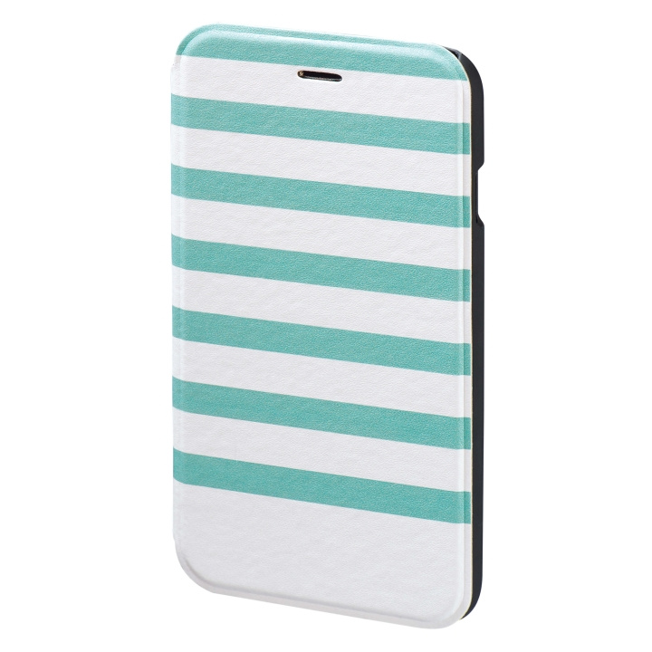 Hama Plånboksväska DesignLine iPhone6/6S Stripe Grön/Vit i gruppen SMARTTELEFON & NETTBRETT / Mobilbeskyttelse / Apple / iPhone 6/6S hos TP E-commerce Nordic AB (C15489)