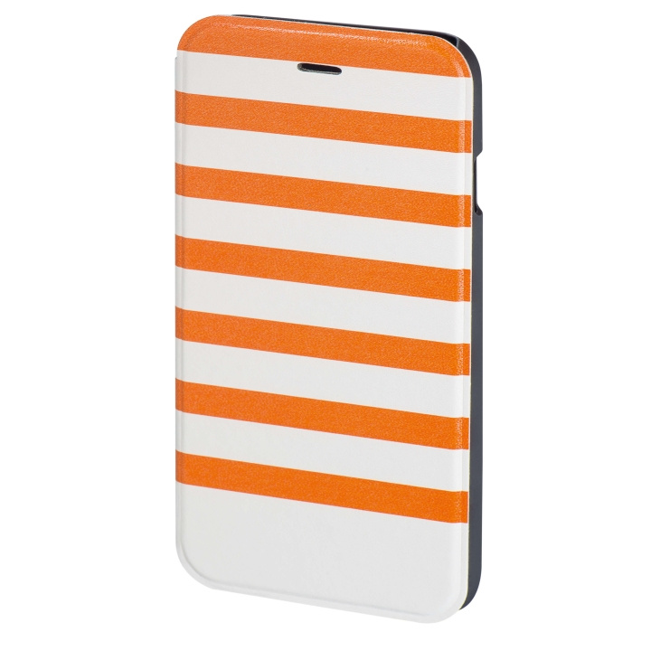 Hama Plånboksväska DesignLine iPhone6/6S Stripe Orange/Vit i gruppen SMARTTELEFON & NETTBRETT / Mobilbeskyttelse / Apple / iPhone 6/6S hos TP E-commerce Nordic AB (C15490)