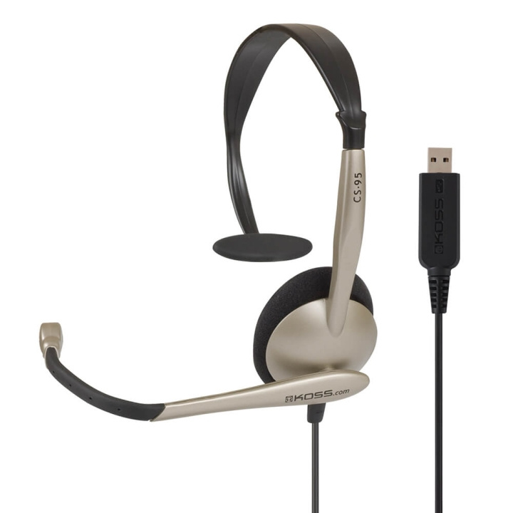 KOSS Headset CS95 Mono On-Ear Mic USB Champagne i gruppen Datautstyr / Datamaskin Tilbehør / Headset hos TP E-commerce Nordic AB (C15639)