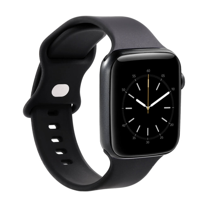 GEAR Klokkearmbånd Silikon SVART Apple Watch 38/40/41mm i gruppen SPORT, FRITID & HOBBY / Smartwatch og Aktivitetsmålere / Tilbehør hos TP E-commerce Nordic AB (C15820)
