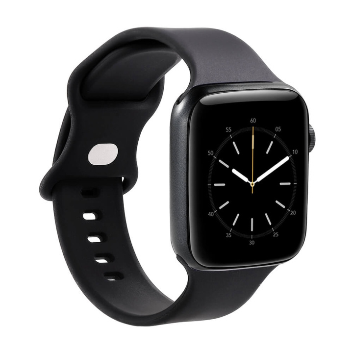 Gear Klokkearmbånd Silikon Apple Watch 42/44/45mm Svart i gruppen SPORT, FRITID & HOBBY / Smartwatch og Aktivitetsmålere / Tilbehør hos TP E-commerce Nordic AB (C15821)