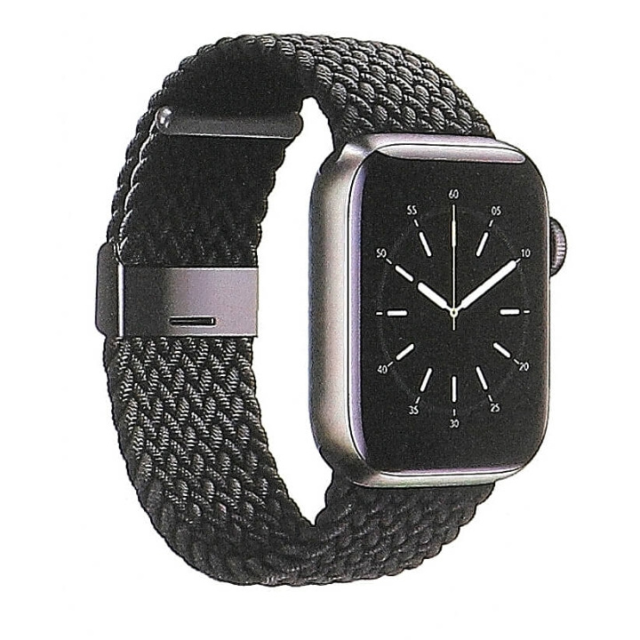 Gear Flettet svart klokkearmbånd for Apple Watch 42/44/45mm i gruppen SPORT, FRITID & HOBBY / Smartwatch og Aktivitetsmålere / Tilbehør hos TP E-commerce Nordic AB (C15827)