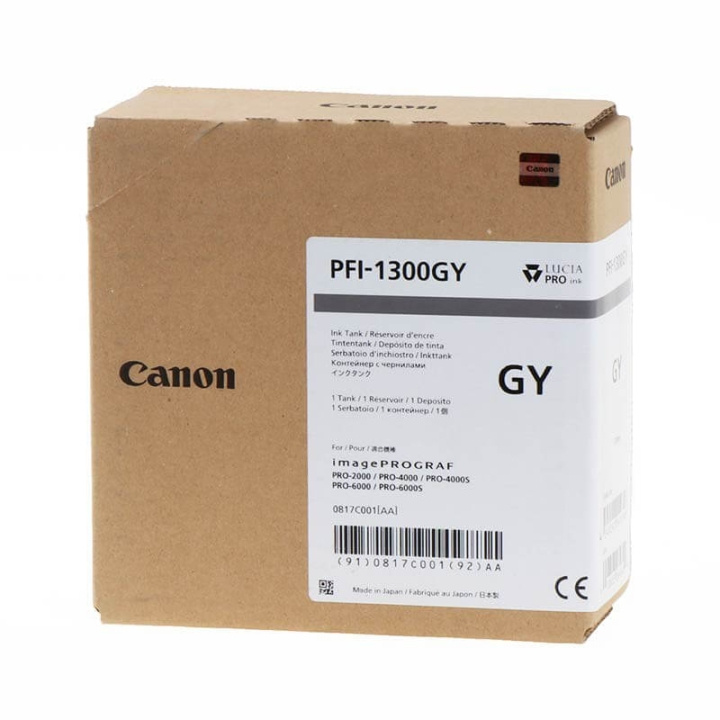 Canon Blekk 0817C001 PFI-1300 Grå i gruppen Datautstyr / Skrivere og tilbehør / Blekk og toner / Blekkpatroner / Canon hos TP E-commerce Nordic AB (C15919)