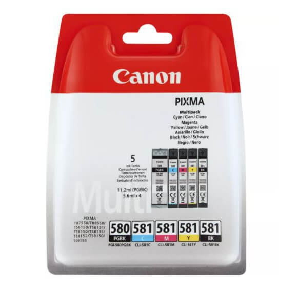 Canon Blekk Multipakke 2078C005 PGI-580/CLI-581 i gruppen Datautstyr / Skrivere og tilbehør / Blekk og toner / Blekkpatroner / Canon hos TP E-commerce Nordic AB (C16004)