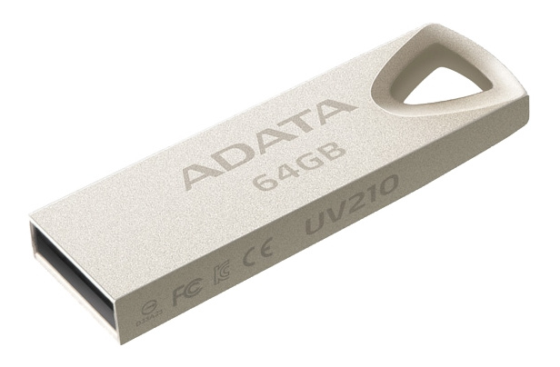 ADATA UV210 USB-minnepinne 64 GB USB 2.0, gull, metall i gruppen Elektronikk / Lagringsmedia / USB-Pinner / USB 2.0 hos TP E-commerce Nordic AB (C16242)