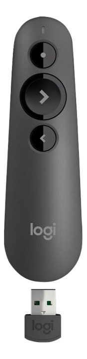 Logitech Presentasjonsfjernkontroll, 3 knapper, mellomgrå i gruppen Datautstyr / Mus & Tastatur / Mus / Trådløs hos TP E-commerce Nordic AB (C16395)