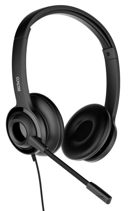 DELTACO Office USB stereoheadset, volymkontroll, brusreducerande mikrofon, svart i gruppen Datautstyr / Datamaskin Tilbehør / Headset hos TP E-commerce Nordic AB (C16400)