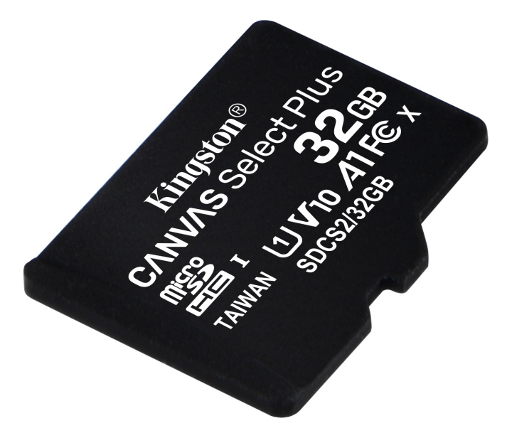 Kingston Canvas Select Plus MicroSDHC, 32 GB, klasse 10 UHS-I, svart i gruppen Elektronikk / Lagringsmedia / Minnekort / MicroSD/HC/XC hos TP E-commerce Nordic AB (C16604)
