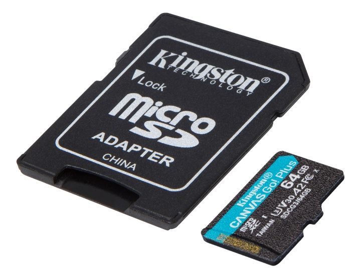 Kingston 64GB microSDXC Canvas Go Plus 170R A2 U3 V30 Card + ADP i gruppen Elektronikk / Lagringsmedia / Minnekort / MicroSD/HC/XC hos TP E-commerce Nordic AB (C16614)