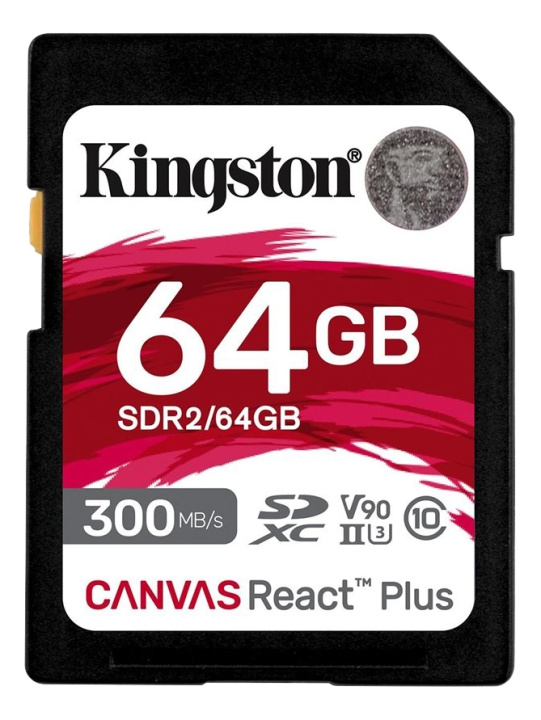 Kingston 64GB Canvas React Plus SDXC UHS-II i gruppen Elektronikk / Lagringsmedia / Minnekort / SD/SDHC/SDXC hos TP E-commerce Nordic AB (C16908)
