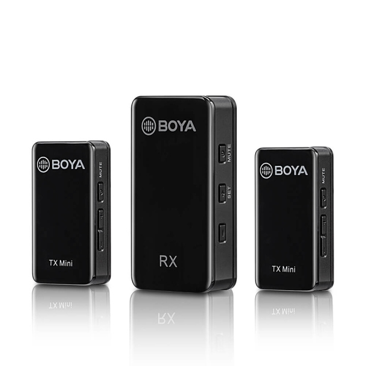 BOYA Wireless Microphone x2 BY-XM6-S2 Mini 3.5mm i gruppen Datautstyr / Datamaskin Tilbehør / Mikrofoner hos TP E-commerce Nordic AB (C16999)